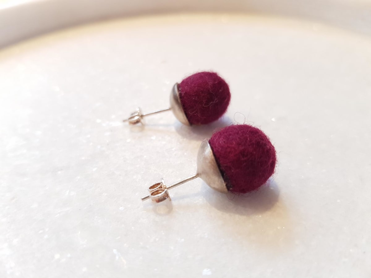 Felted Ball Studs by Naomi Eleftheriou 