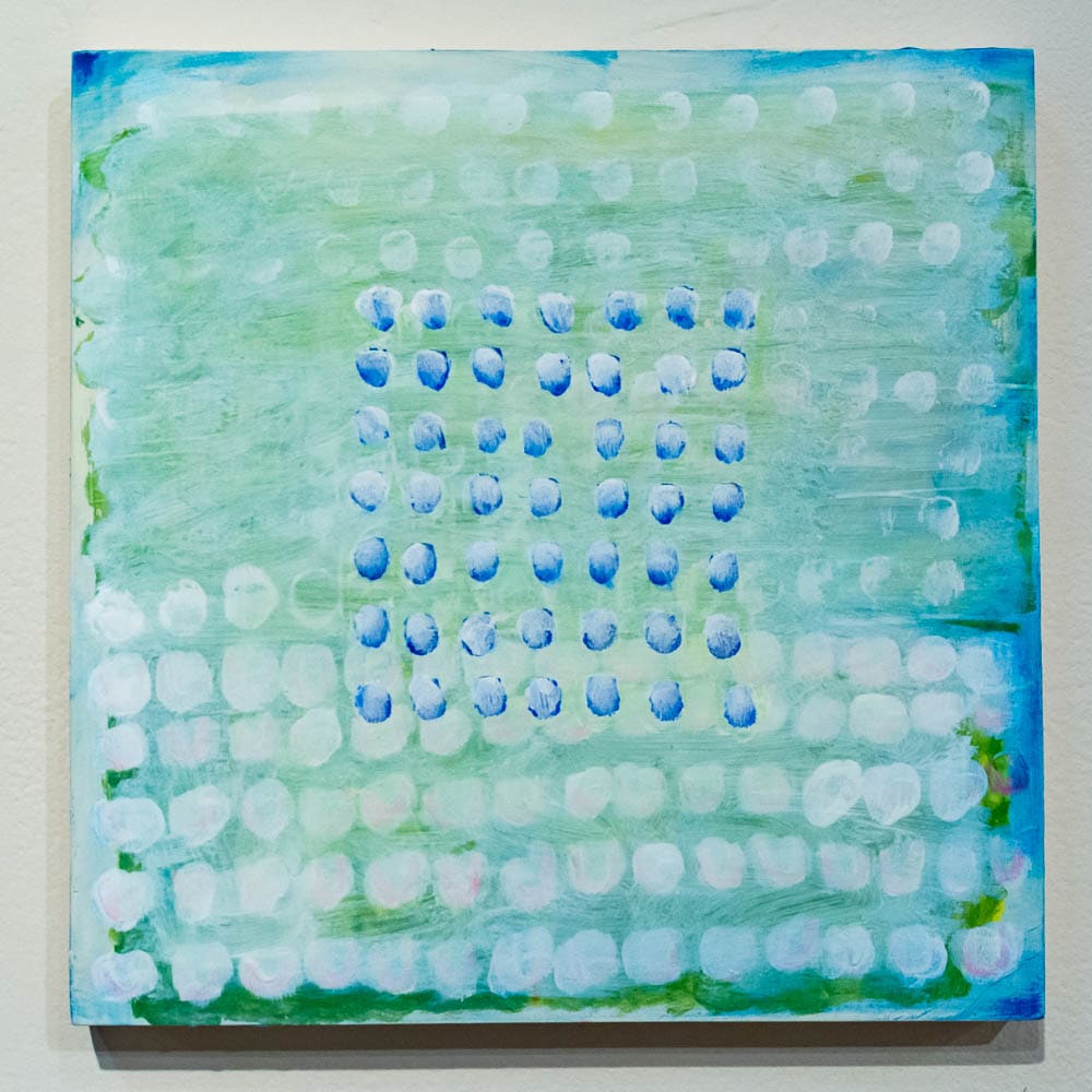 Untitled (a square of blue then white dots…) by Devon McKnight 