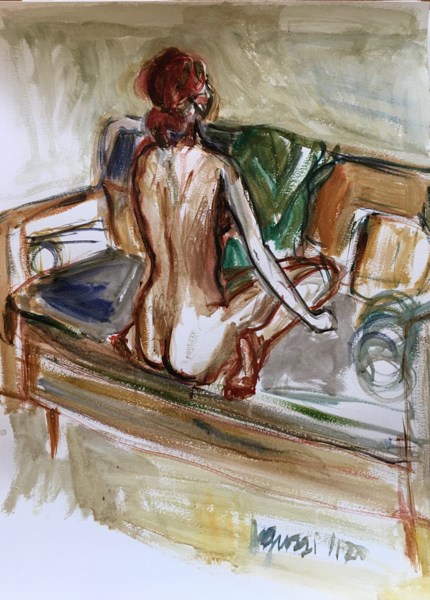 Back of Woman on Sofa by Veronica  Grossi 