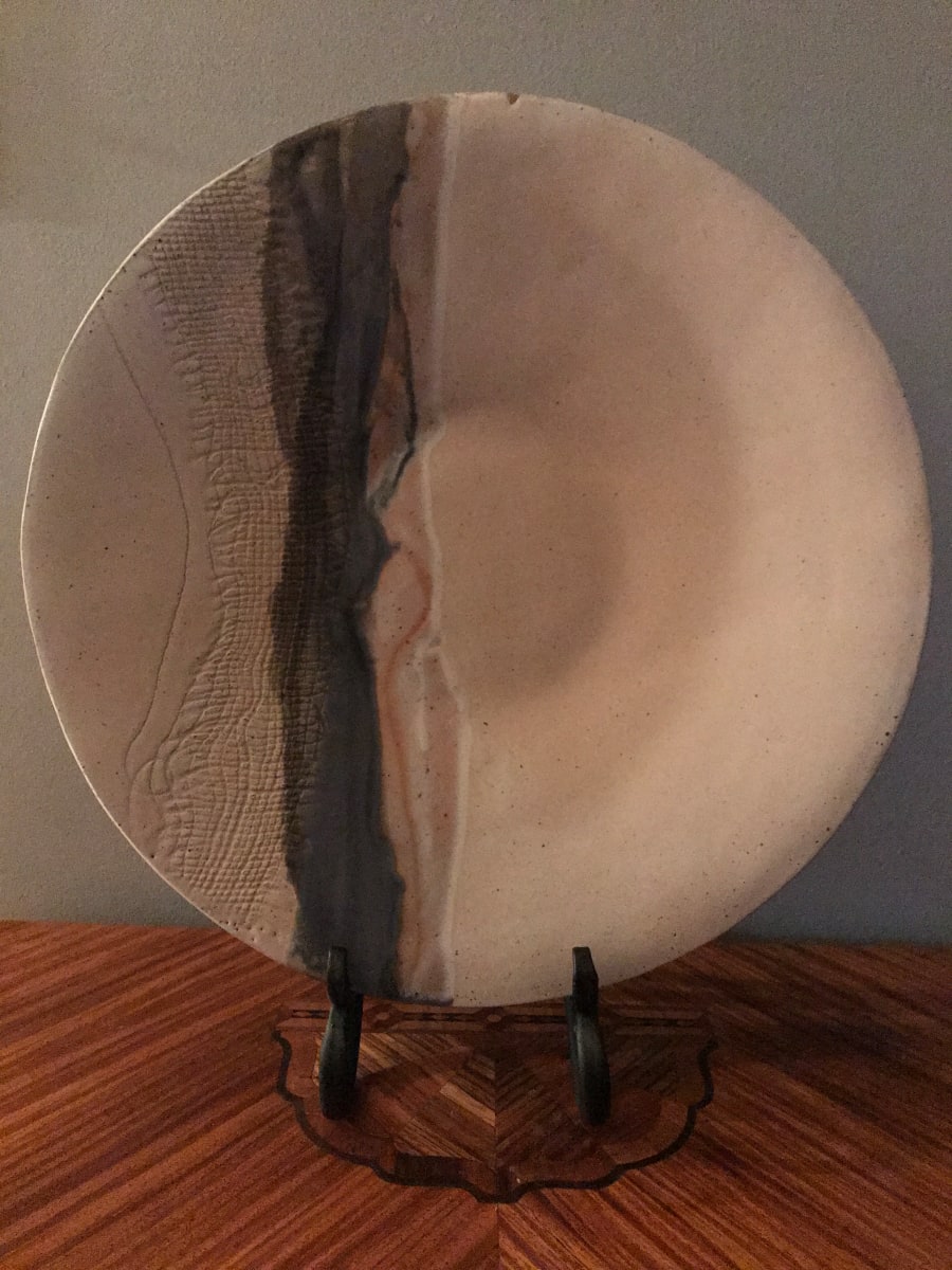 Large Striped Round Platter by Lola Henderson 