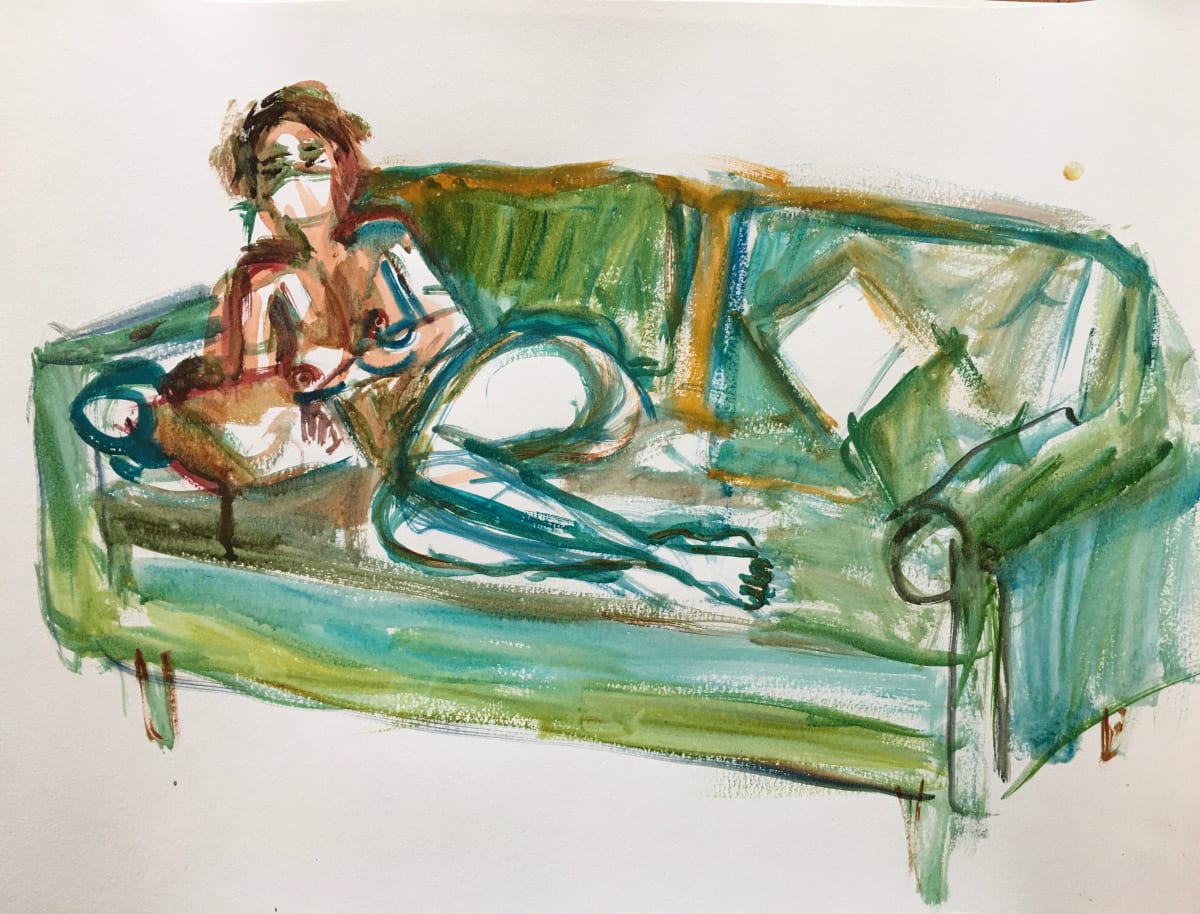 Reclining Woman on Sofa by Veronica  Grossi 