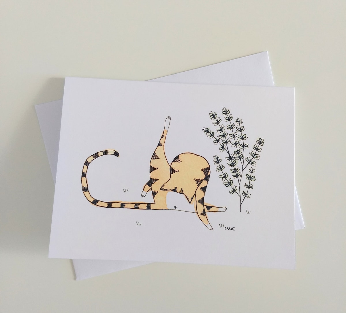 Self-Care Cat Card by Jessica Dame 