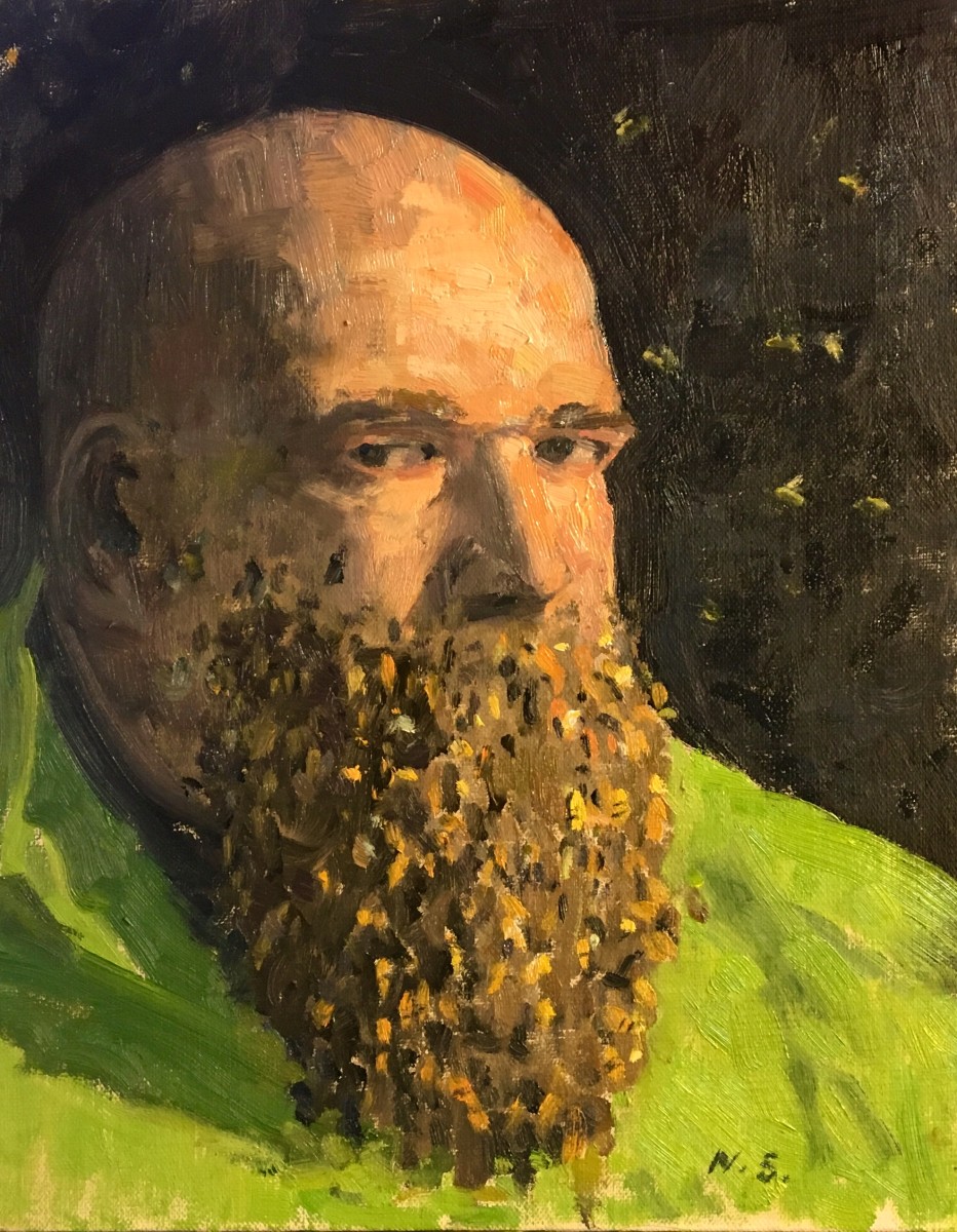 Self Portait with Beard of Bees by Neil Sherman 