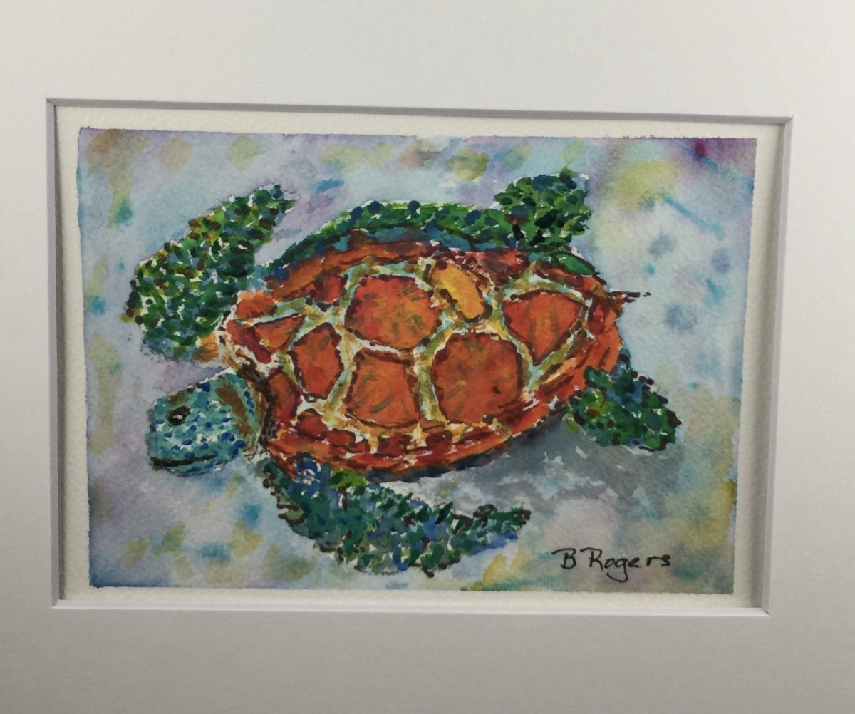 Turtle in Watery Wonderland by Bonnie Rogers 