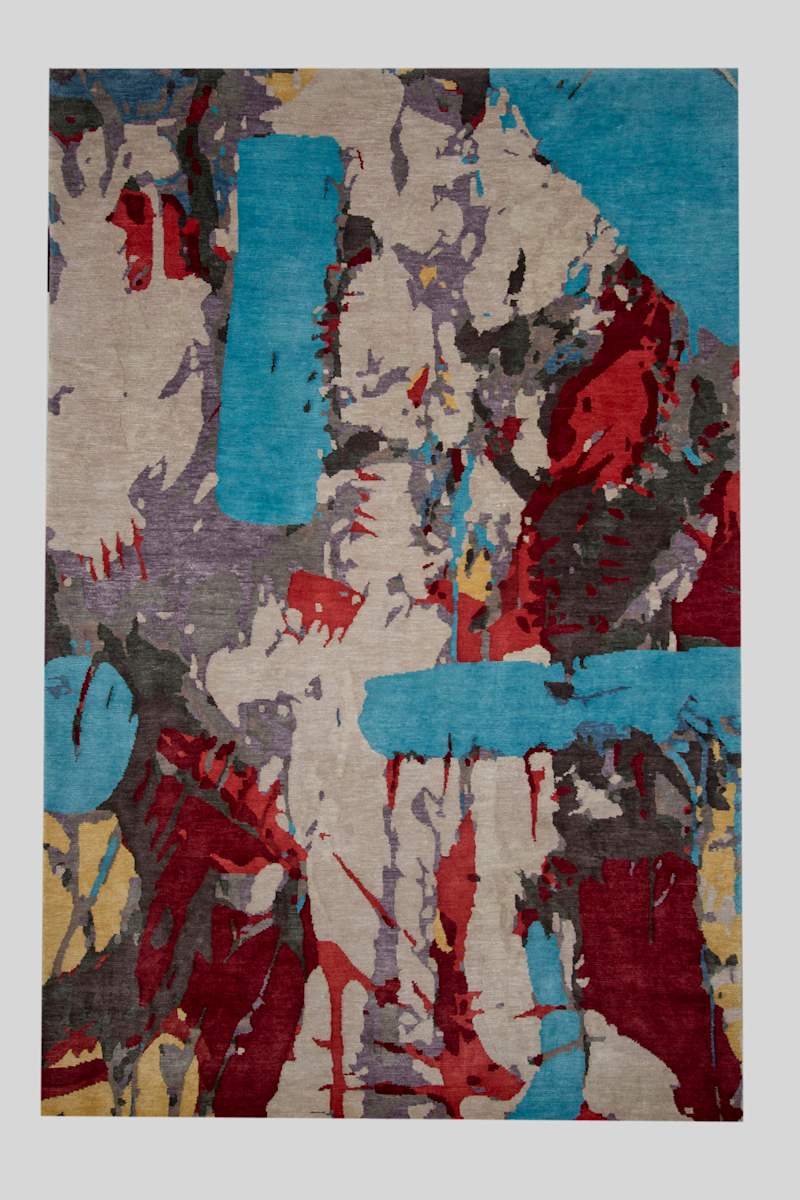 Turning Stones - Linen Rug by Fran White 