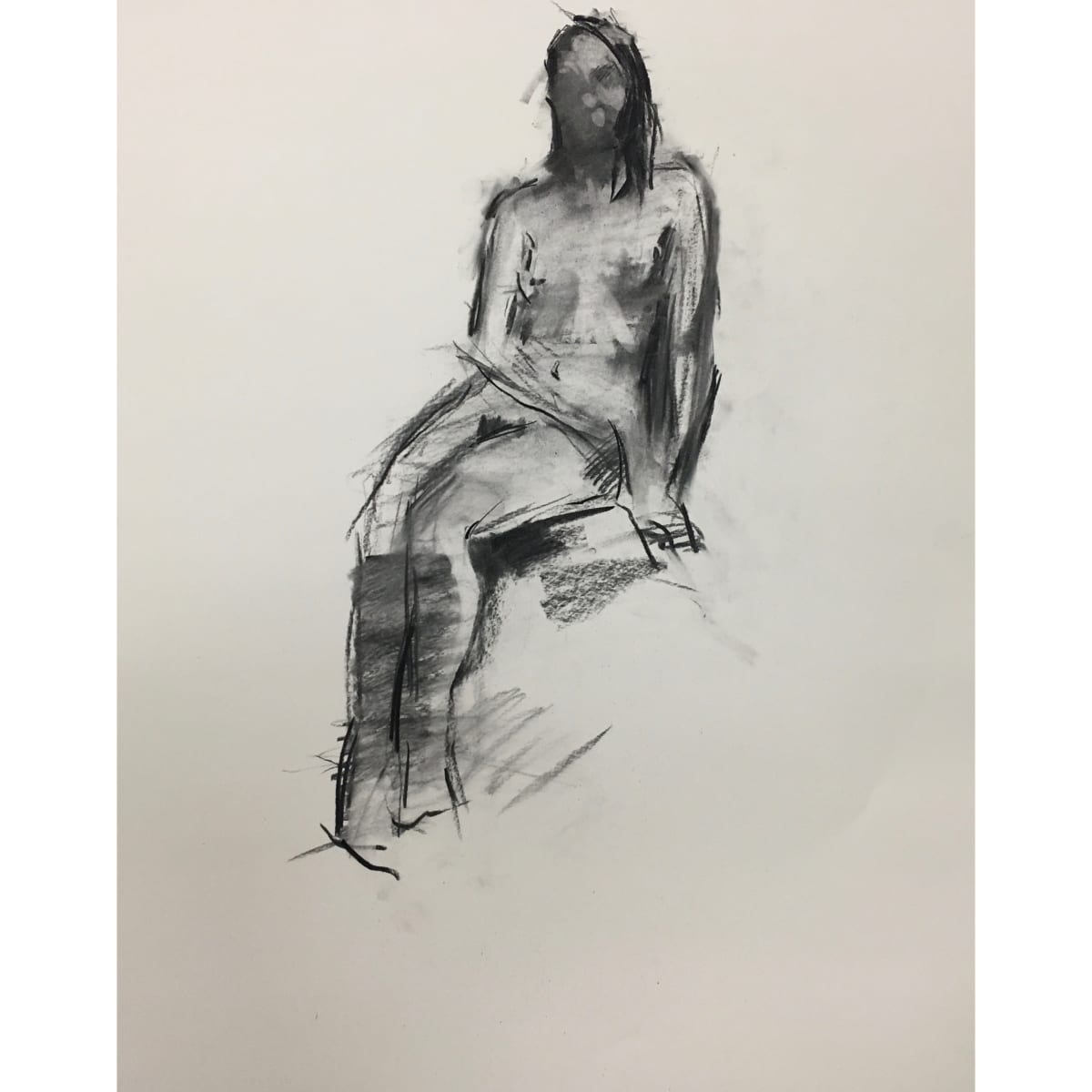 Drawing/Sketch Female Sitting in Lean by Behnaz Sohrabian 