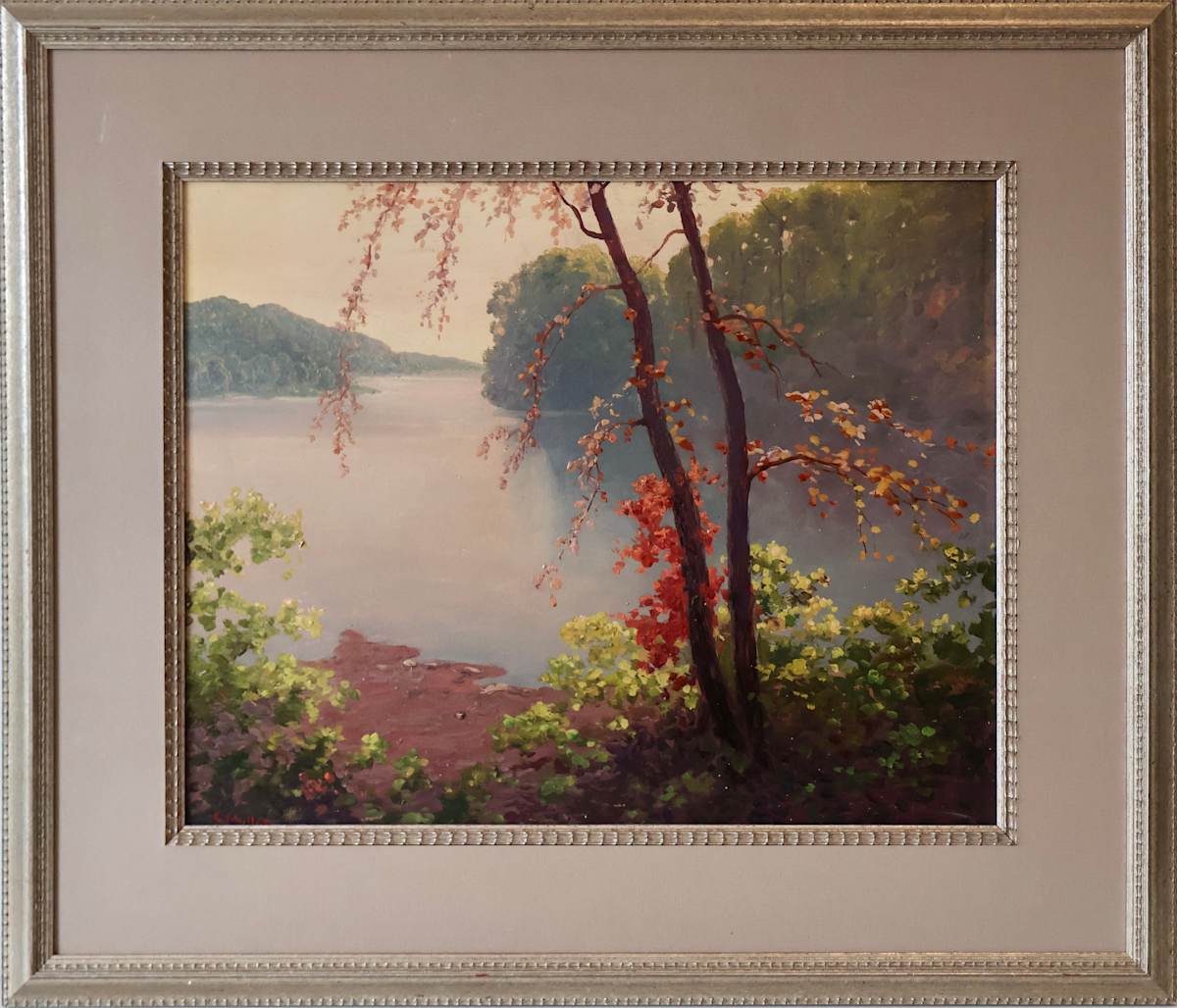 Tonalist Lake Scene by C. Muller, Image 1.