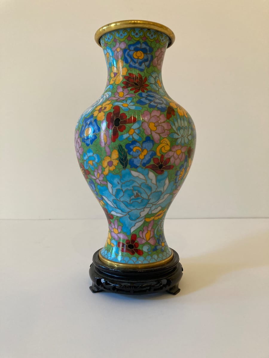 Antique Chinese Multicolored Cloisonne Vase by Unknown 
