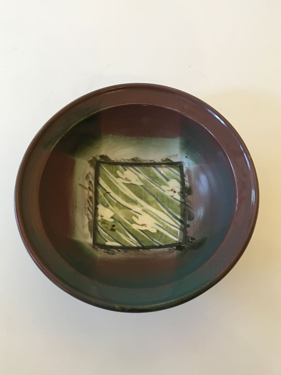 Ceramic Bowl with Interior Floral Design by Unknown 