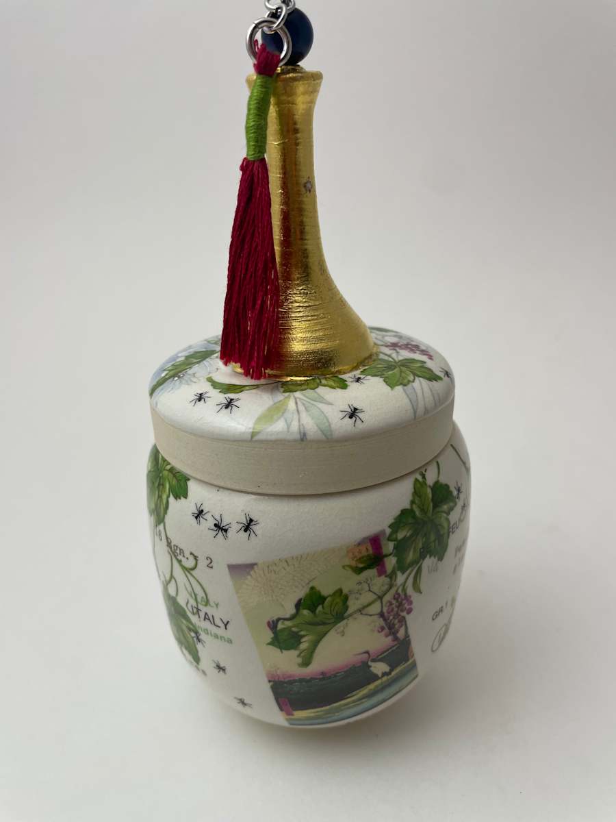 Scenic Jar with Adornments by Roger Runge 