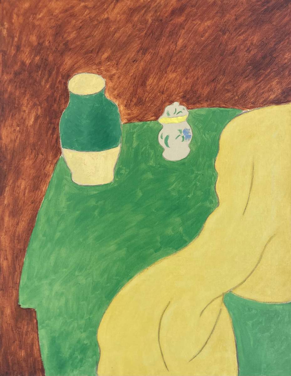 Still Life with Green/Yellow Vase by Robert Bonaparte 