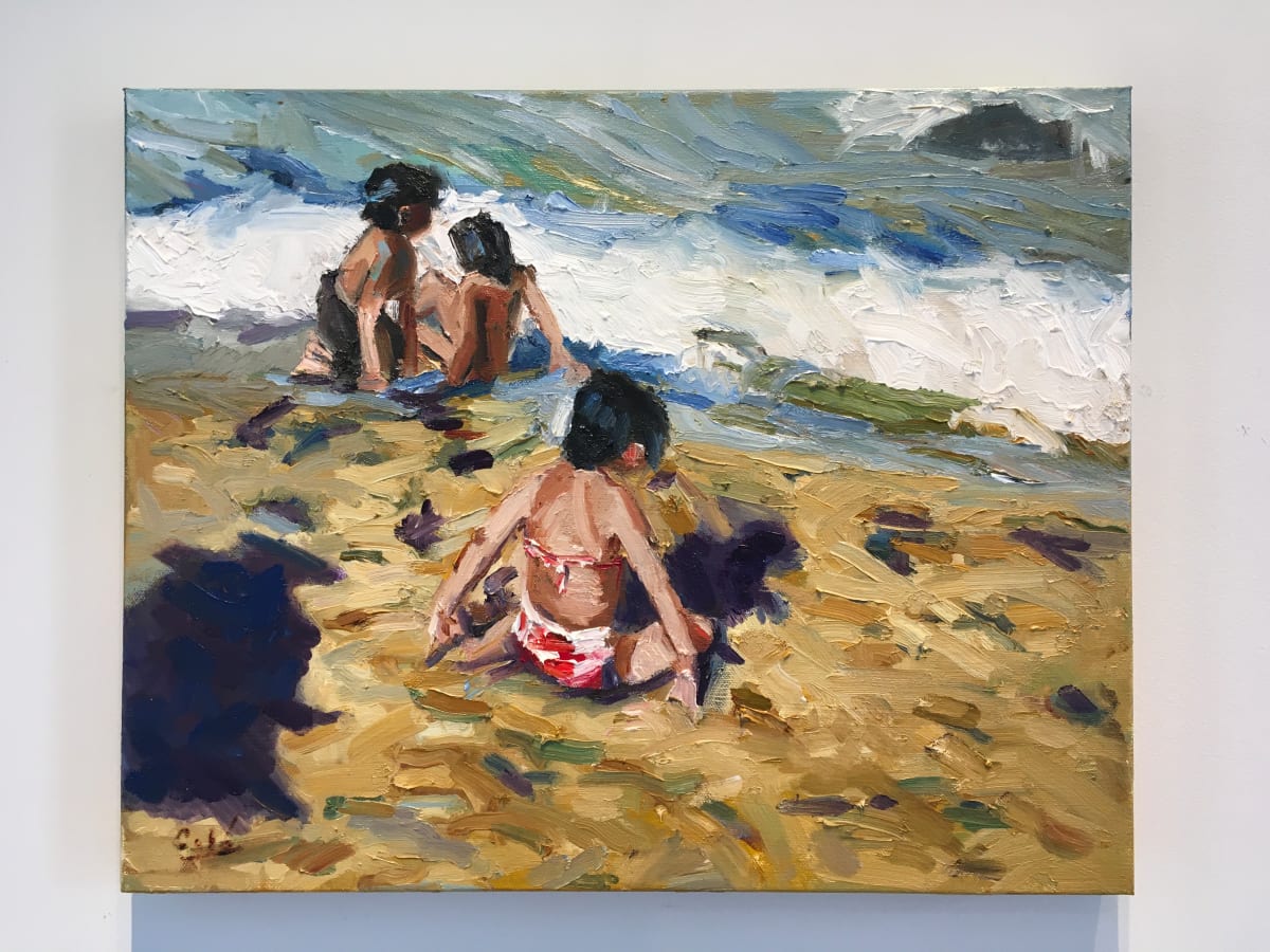 Children on Beach by James Cobb 