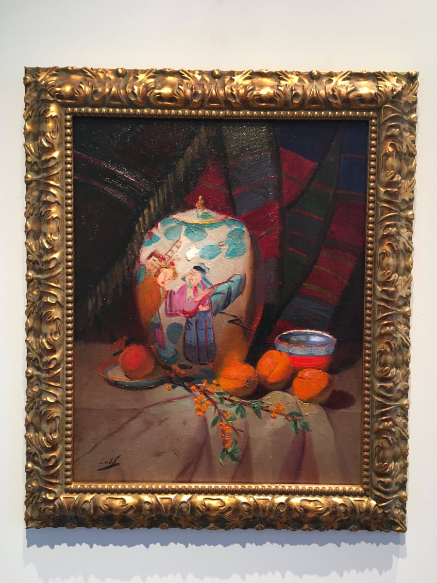 Antique Oriental Vase and Fruit by James Cobb 