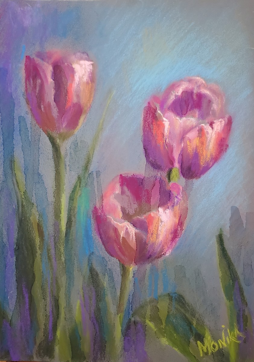 Tulips Trio by Monika Gupta 