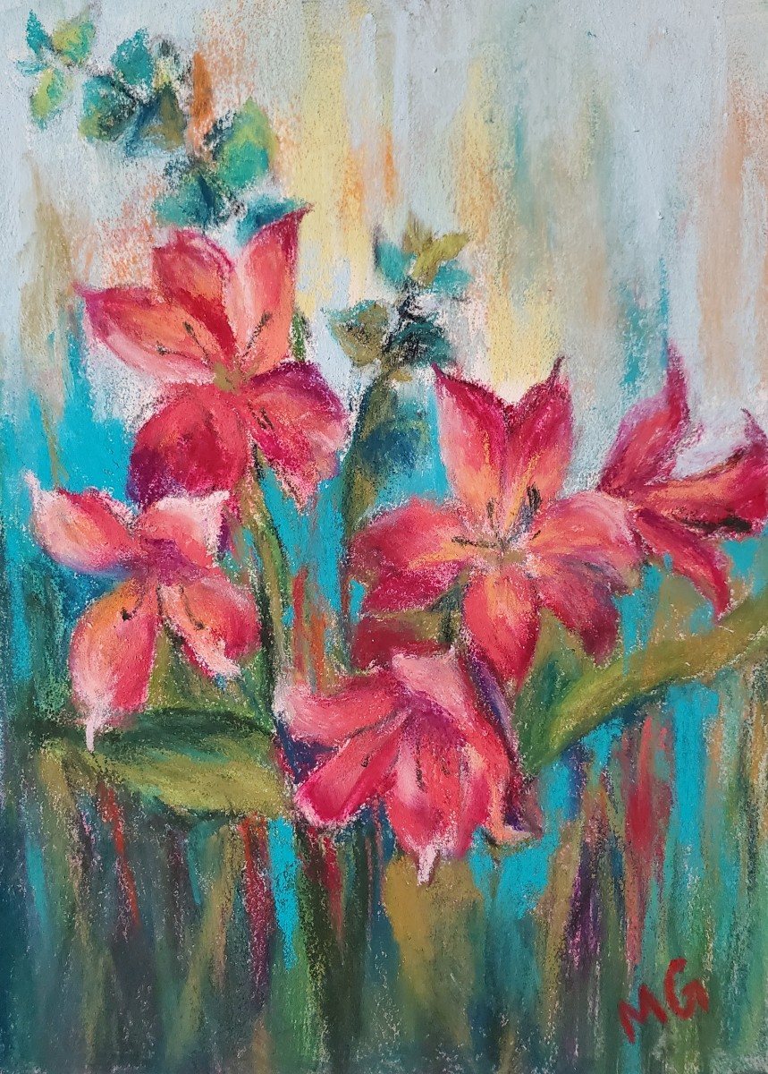 Red Blooms by Monika Gupta 