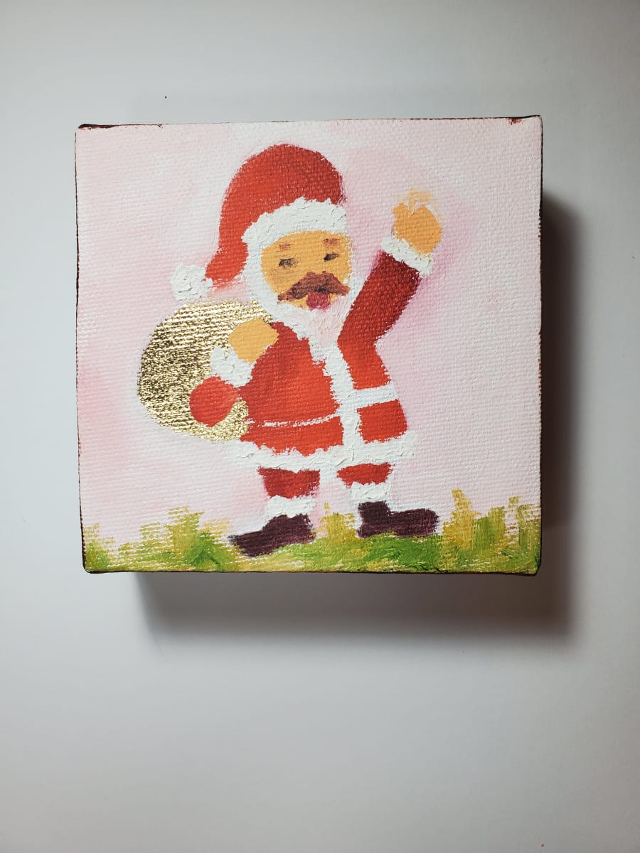 Santa with Glitter - Mini by Monika Gupta 
