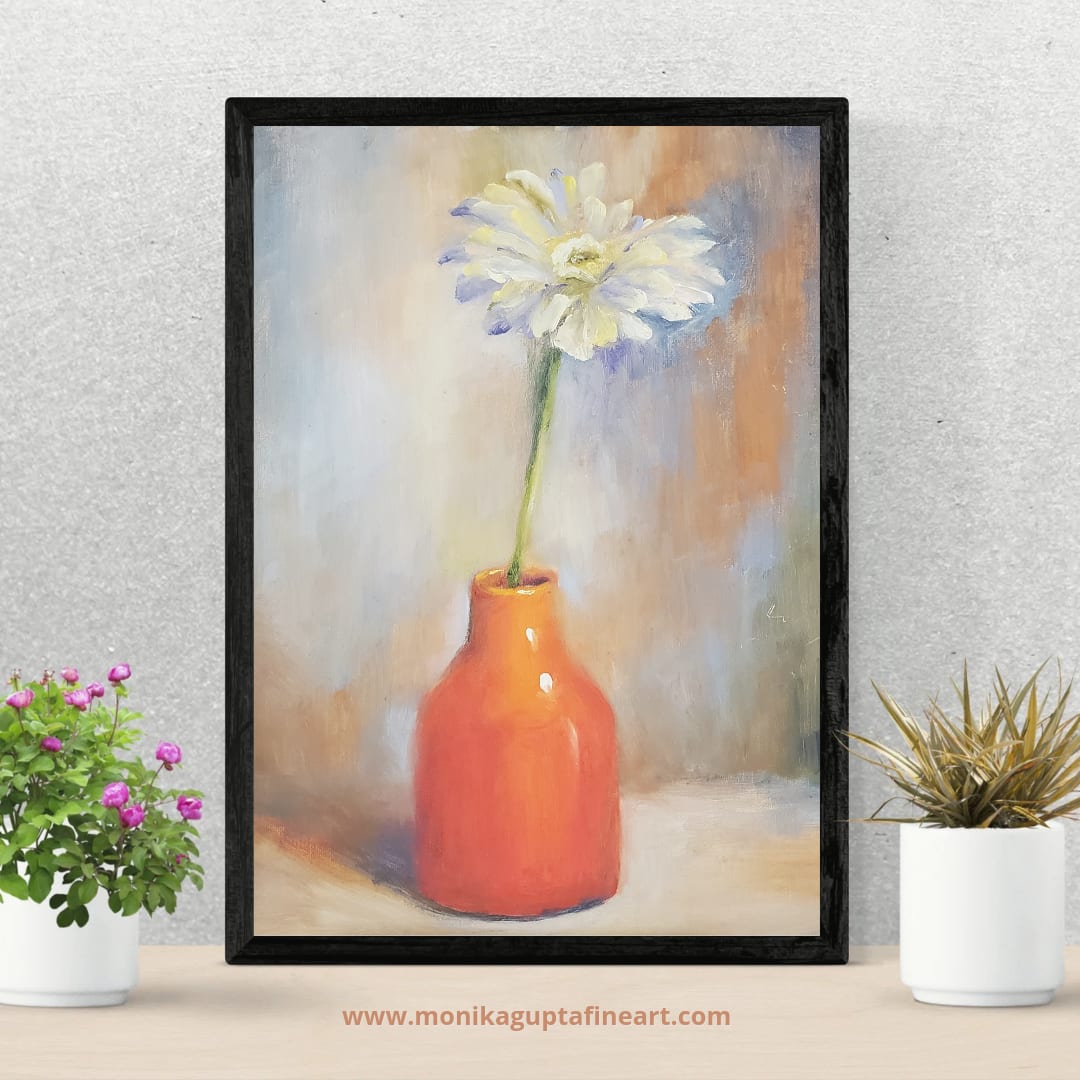 Orange Vase II by Monika Gupta 