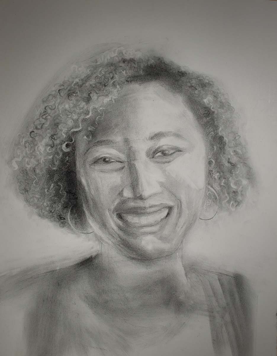 Portrait in Graphite - Amber by Monika Gupta, Image 1.
