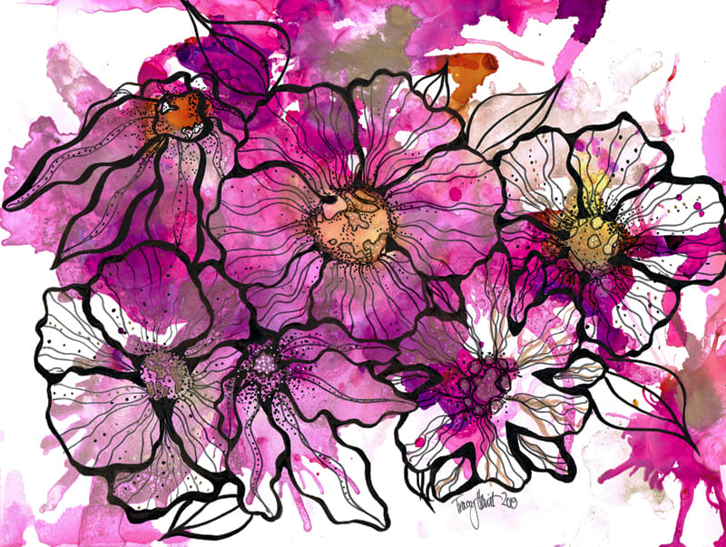 Magenta Flowers by Tracey Hewitt, Image 4.