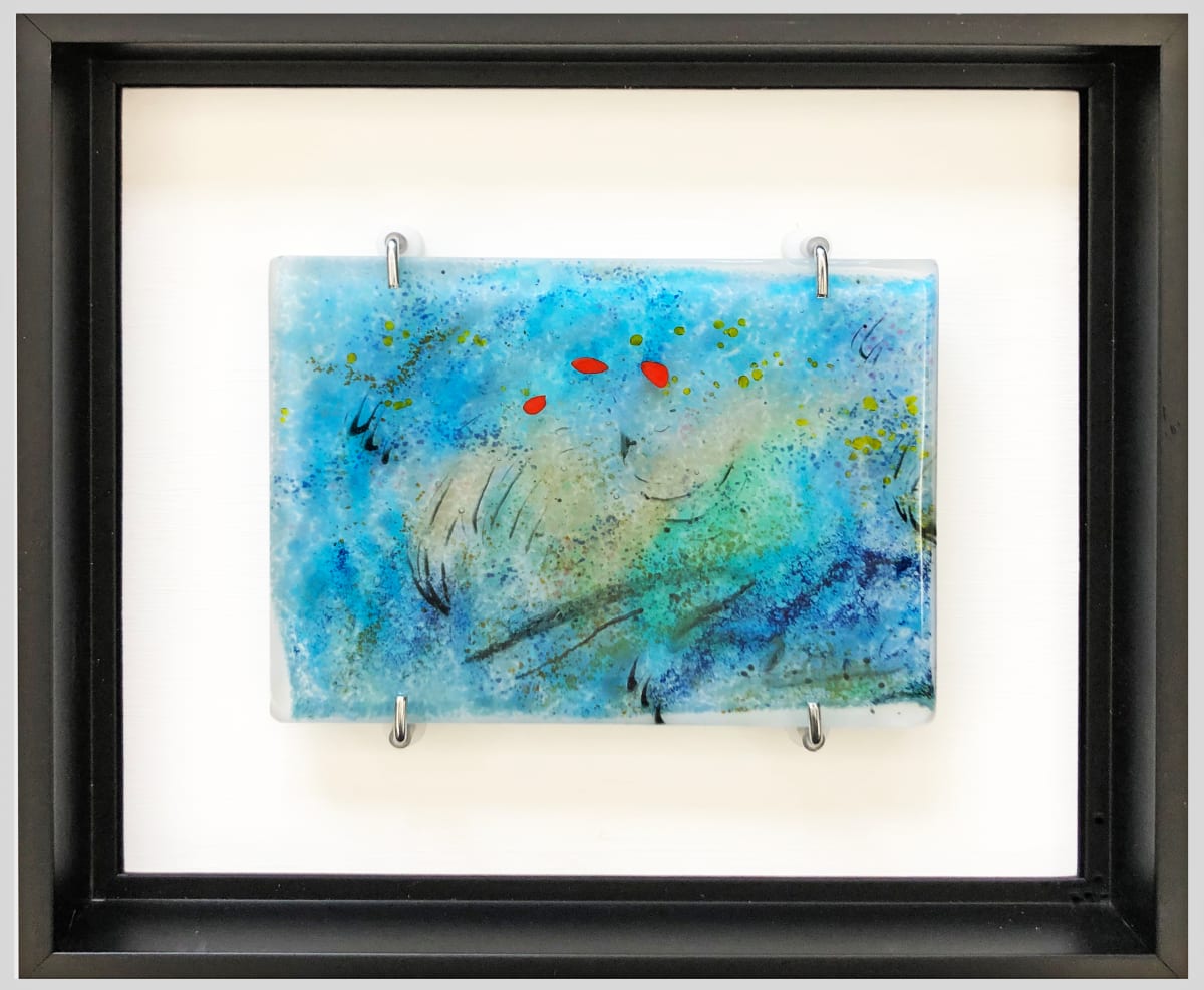 Journey by Nancy Gong  Image: "Journey" Framed Kilnformed Glass with Vitreous Paint