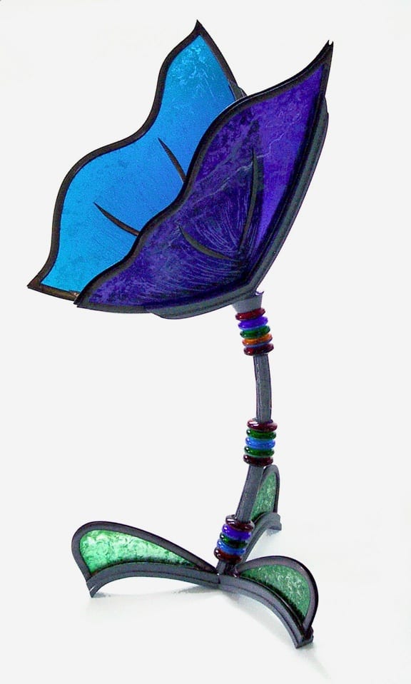 Leika II  Image: "Leika II" (means to fly)
Blown sheet glass, cast glass, lead and steel