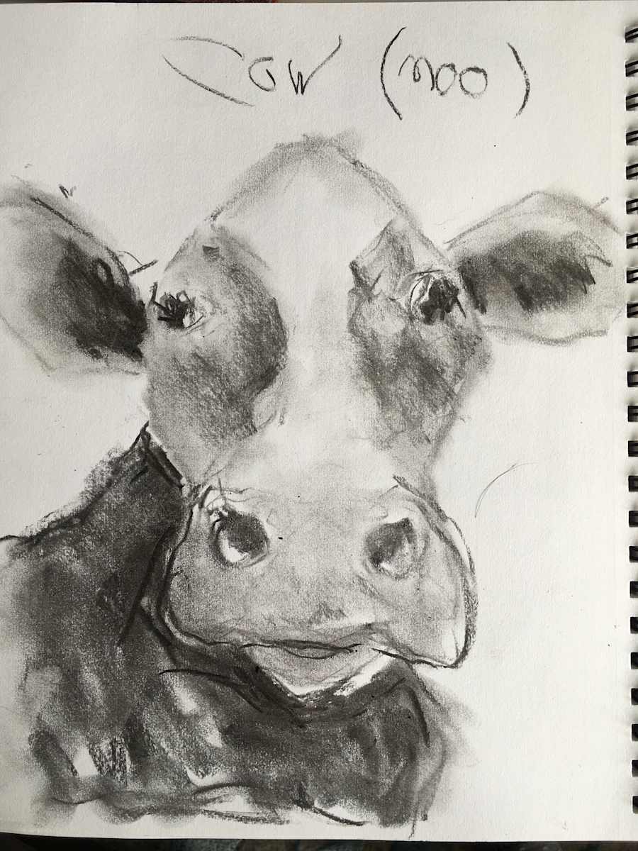 Charcoal Cows (Left) by Jennifer Hooley, Image 1.