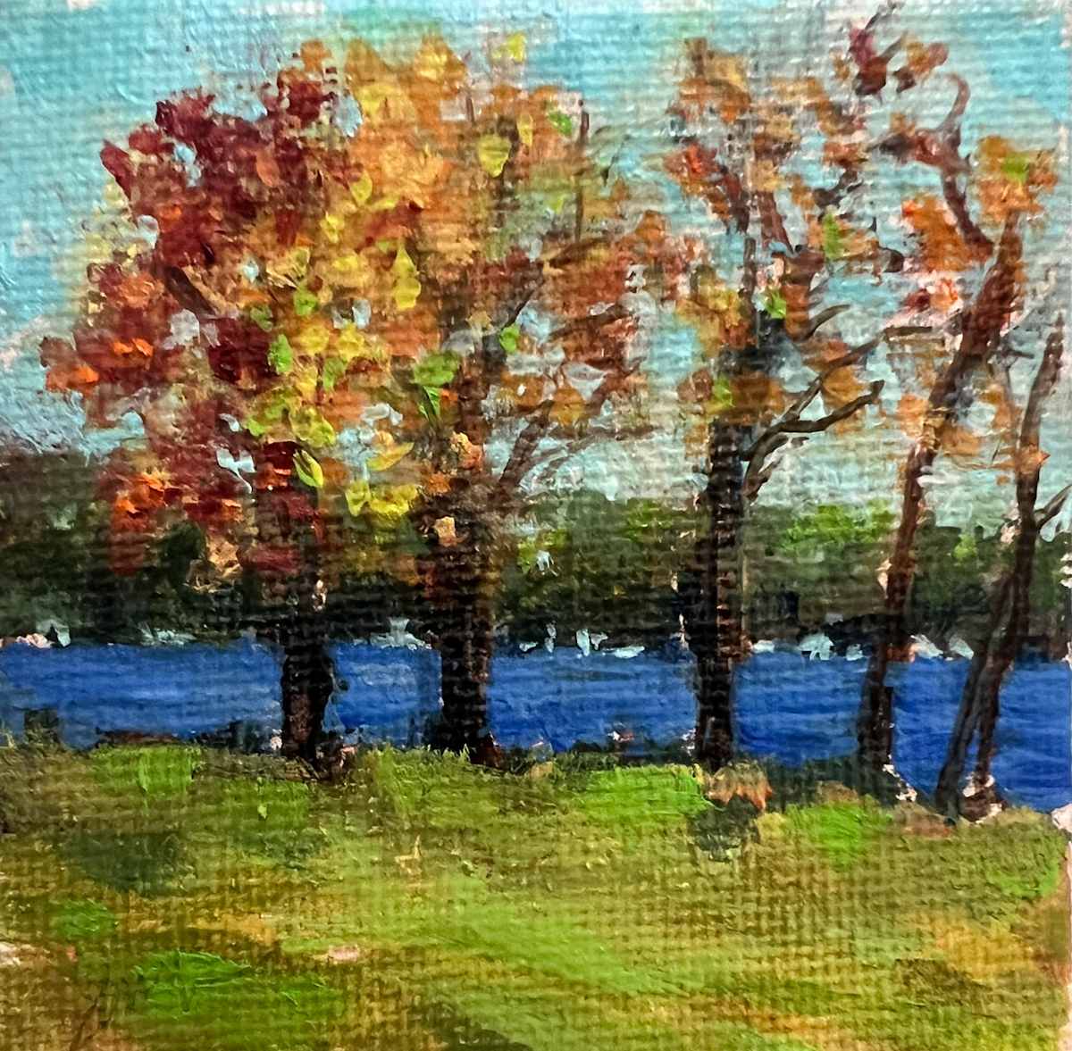 Gypsy Bay Fall  (Series, Trunk Painting) by Jennifer Hooley, Image 1.