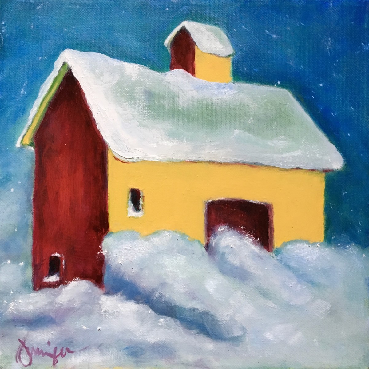 Snow Barn Still Standing by Jennifer Hooley 