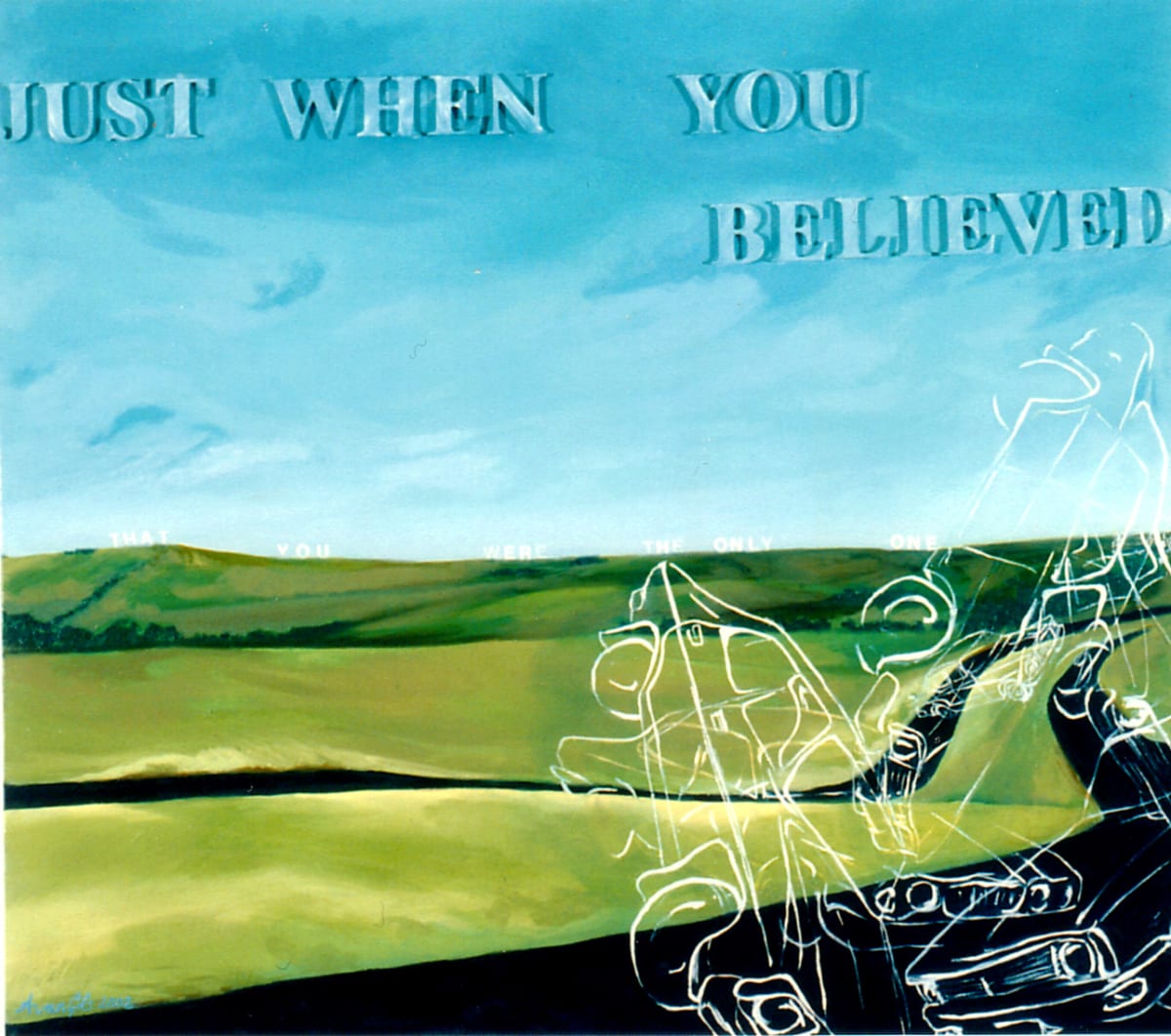 Just when you believed (…the only one) by Amanda van Gils  Image: Exhibited in subvisible solo exhibition at Red Gallery Melbourne 2002