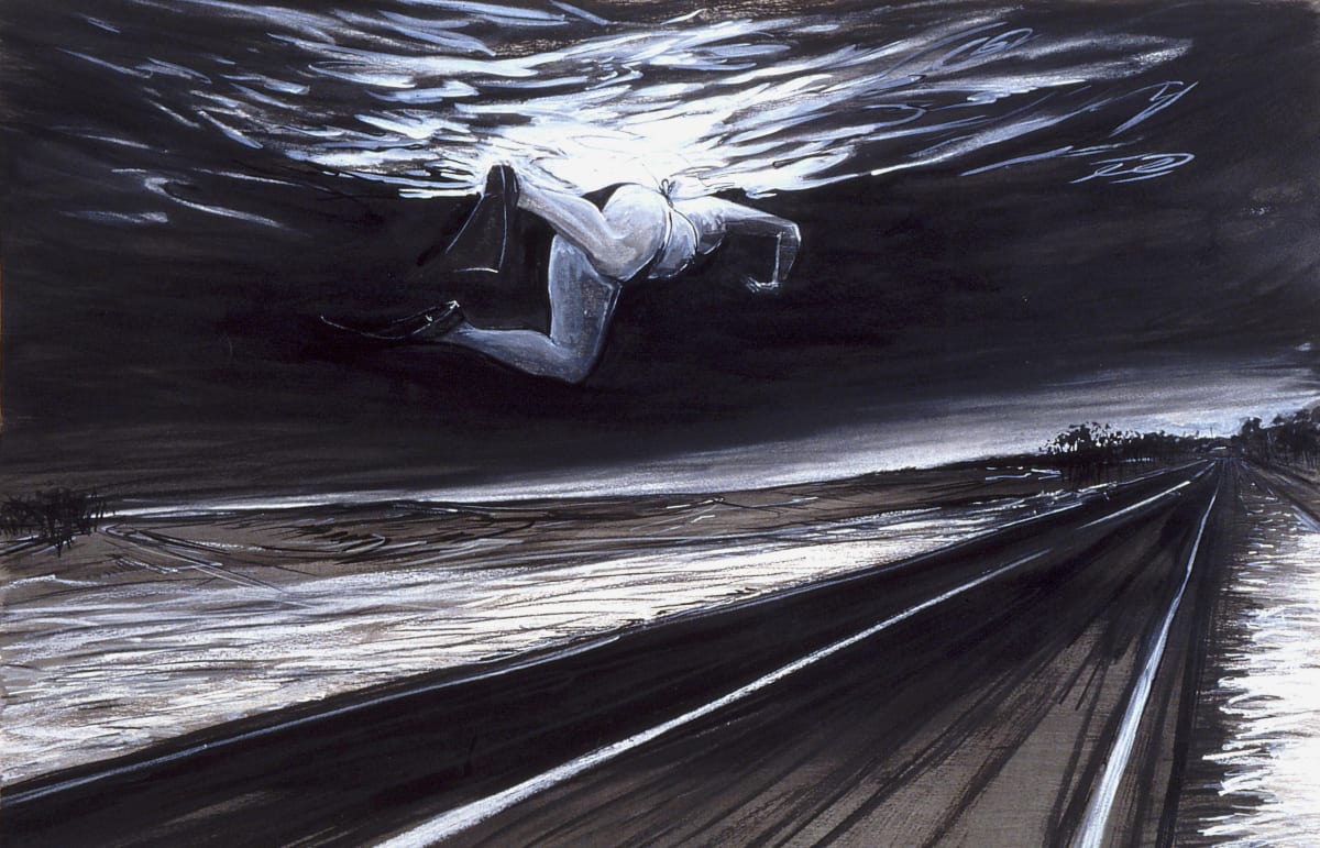 Night Travels by Amanda van Gils  Image: Finalist, City of Banyule Works on Paper Art Award 2003, Melbourne. Sold