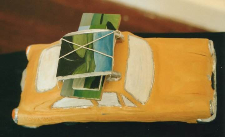 Sunny VW by Amanda van Gils  Image: Exhibited in Cars Like Us solo exhibition at Latrobe Street Gallery 2002. Dimensions include original stand.