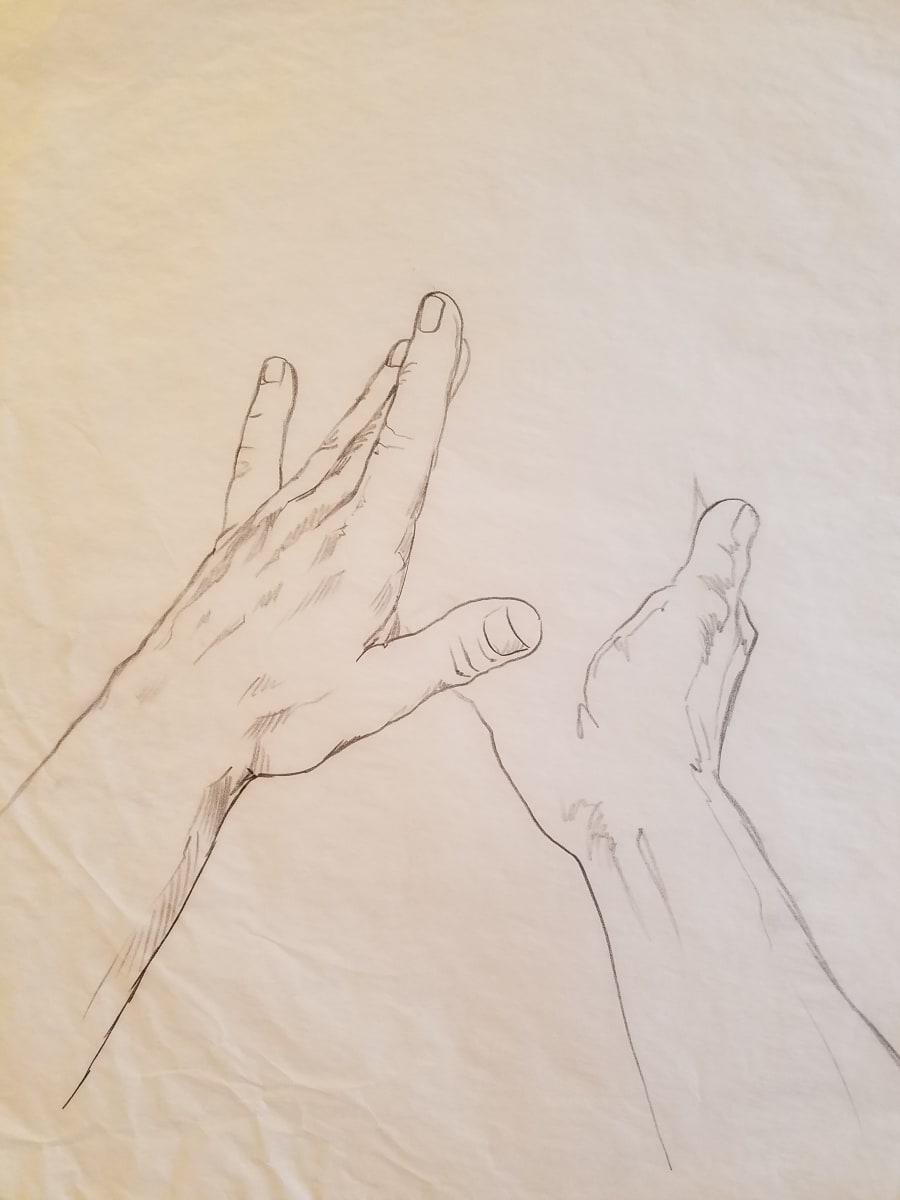 Aladdin Poster Concept Drawing, Hands by John Alvin, Image 1.