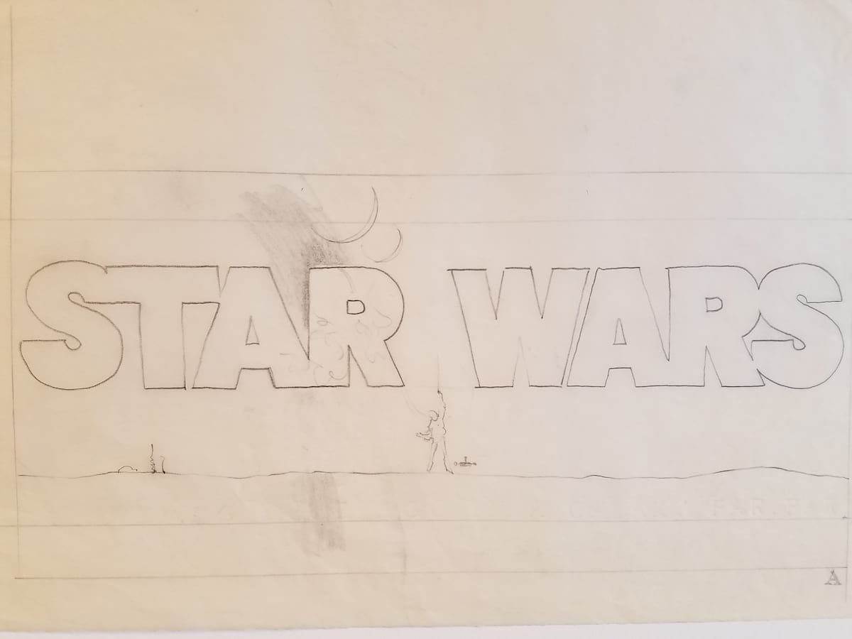 Star Wars 10th Anniversary Poster, Lettering and Luke, Close to Final Poster by John Alvin, Image 1.