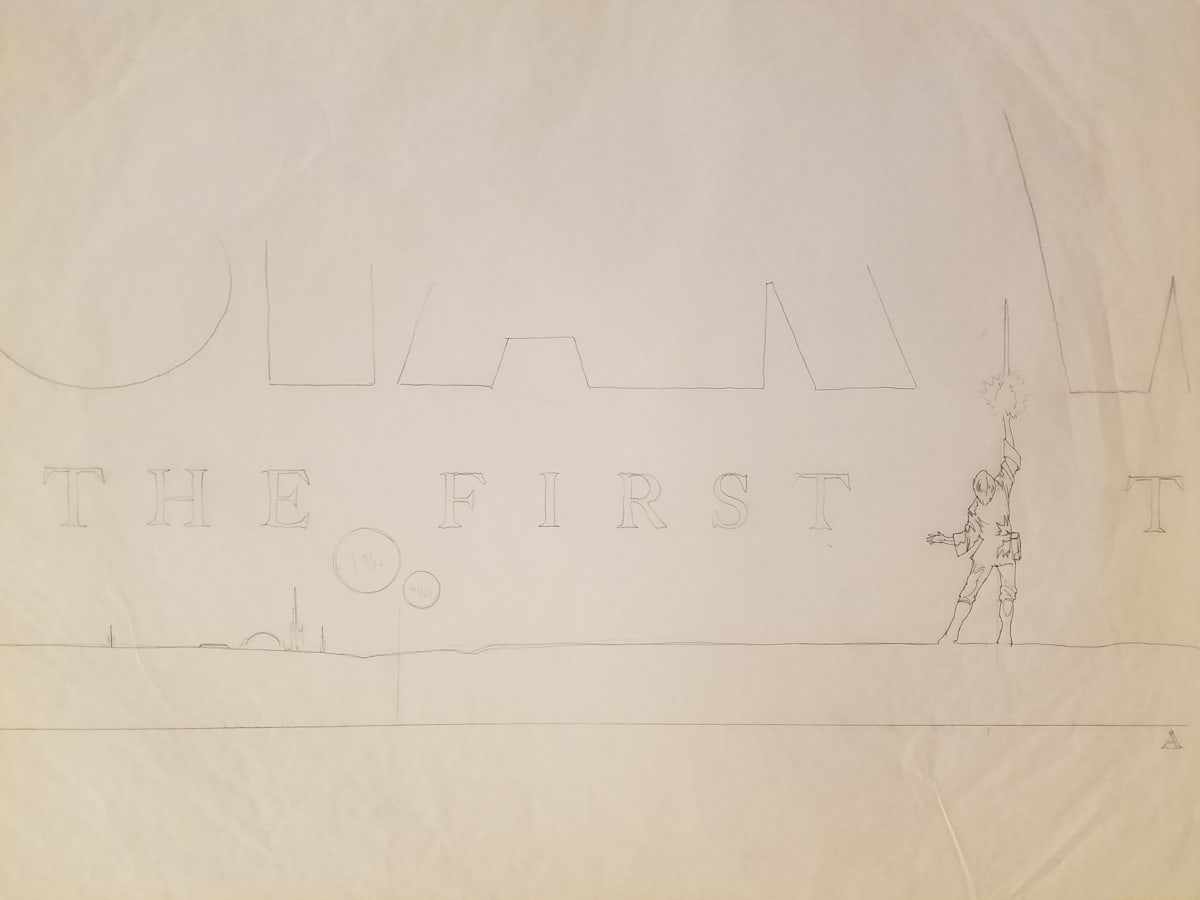 Star Wars 10th Anniversary Poster "T" Hand Lettered Typography Concept by John Alvin, Image 1.