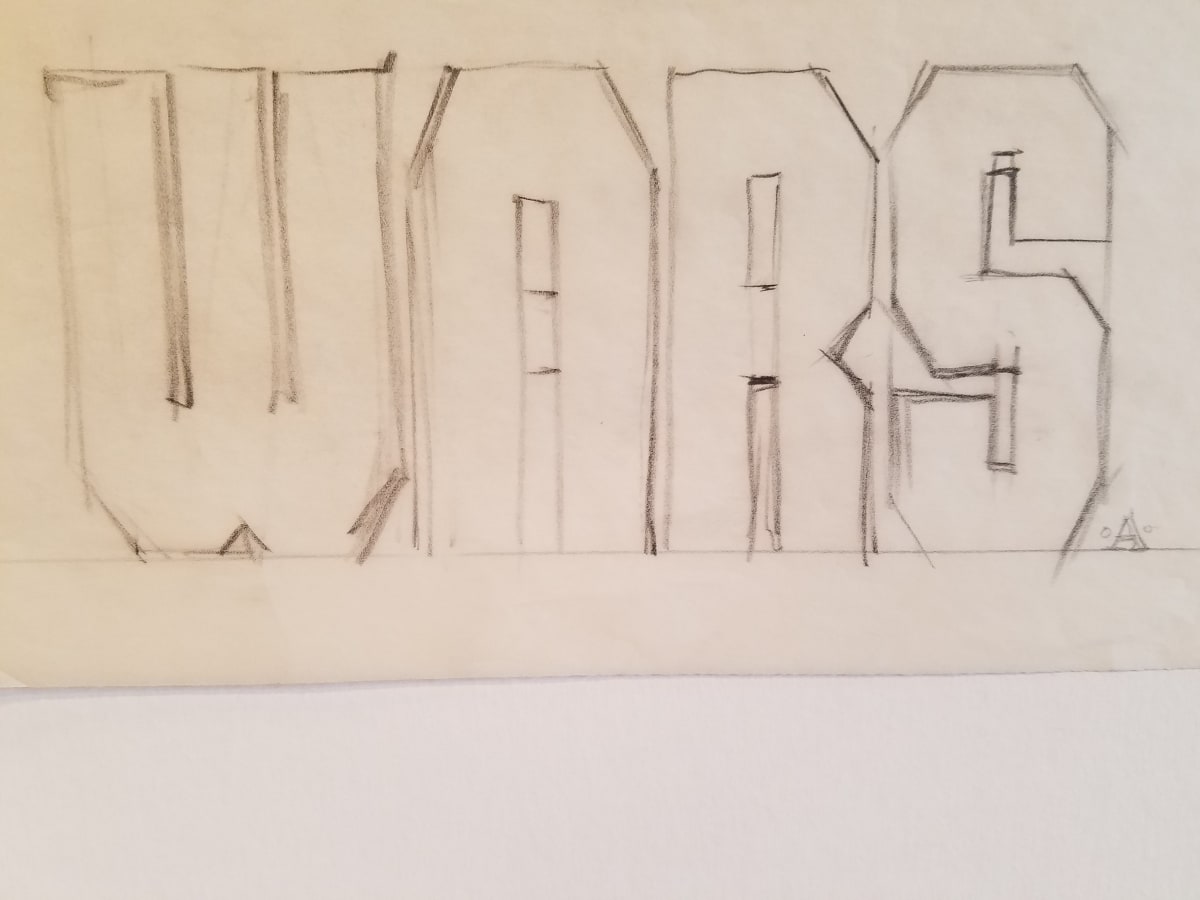 Star Wars 10th Anniversary Poster "WARS" Hand Lettered Typography Concept 1 by John Alvin, Image 1.