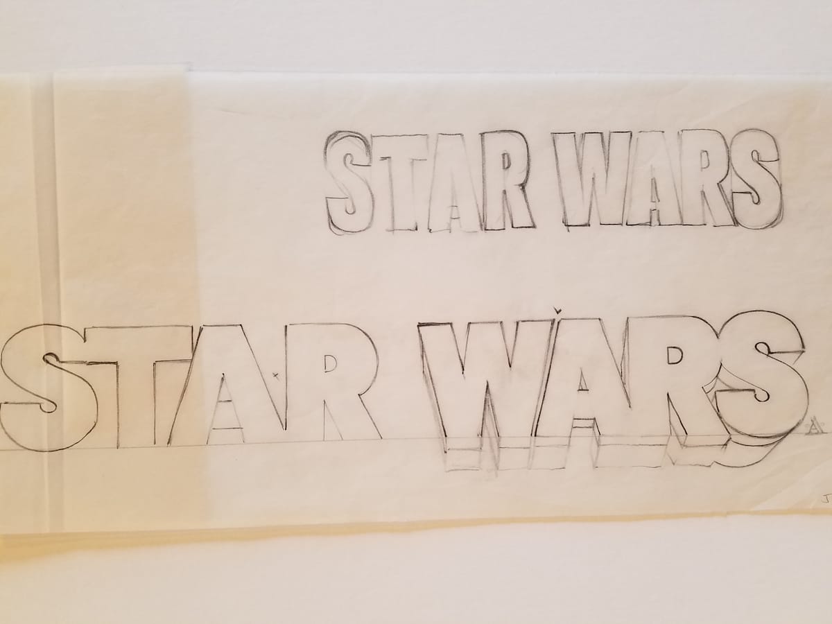 Star Wars 10th Anniversary Poster "STAR WARS" Hand Lettered Typography Study by John Alvin, Image 1.
