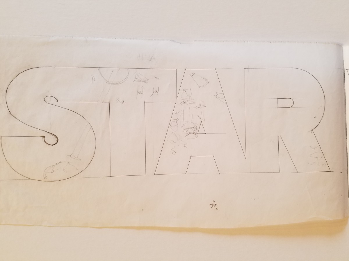Star Wars 10th Anniversary Poster "STAR WARS" Rough Layout Studies by John Alvin 