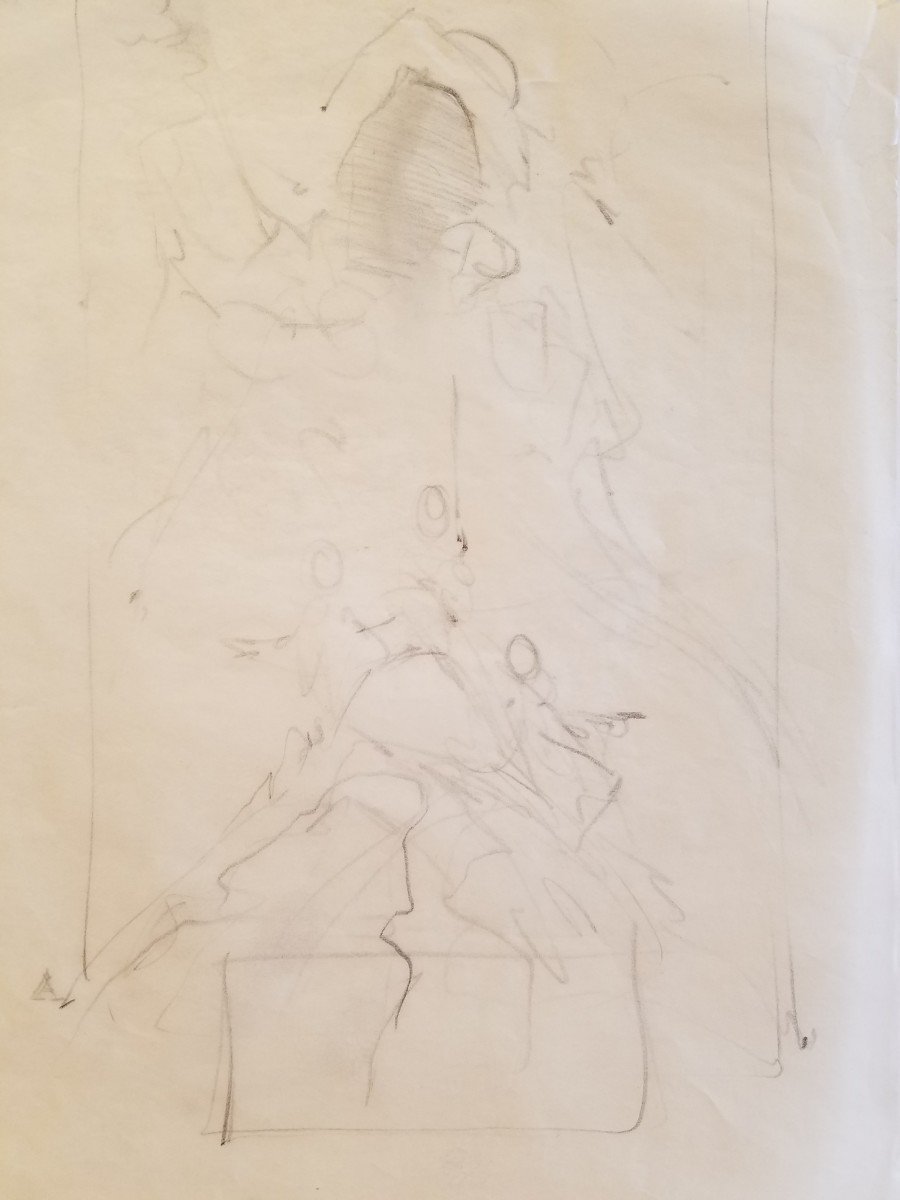 Star Wars Revenge of the Jedi Poster Concept, Rough Layout Sketch by John Alvin 