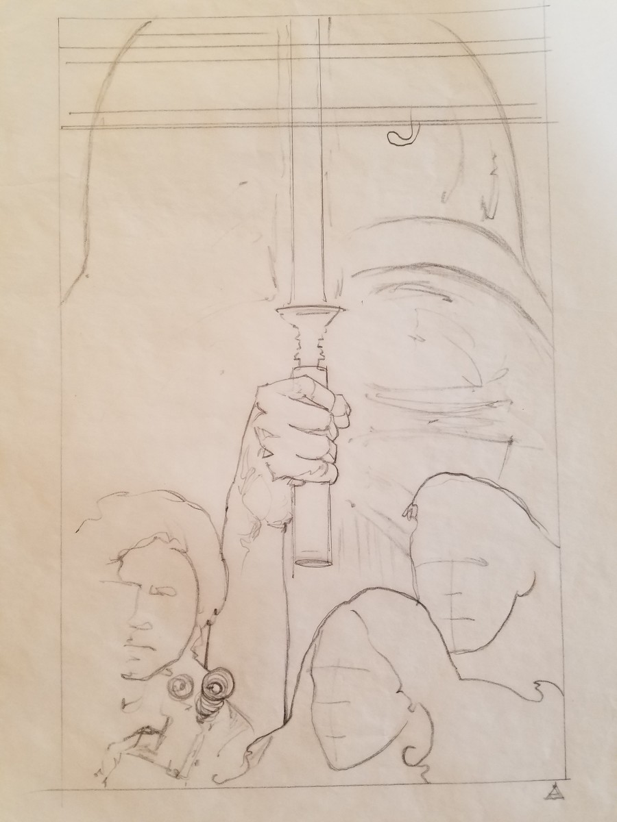 Star Wars Revenge of the Jedi Poster Concept Sketch 2 by John Alvin 