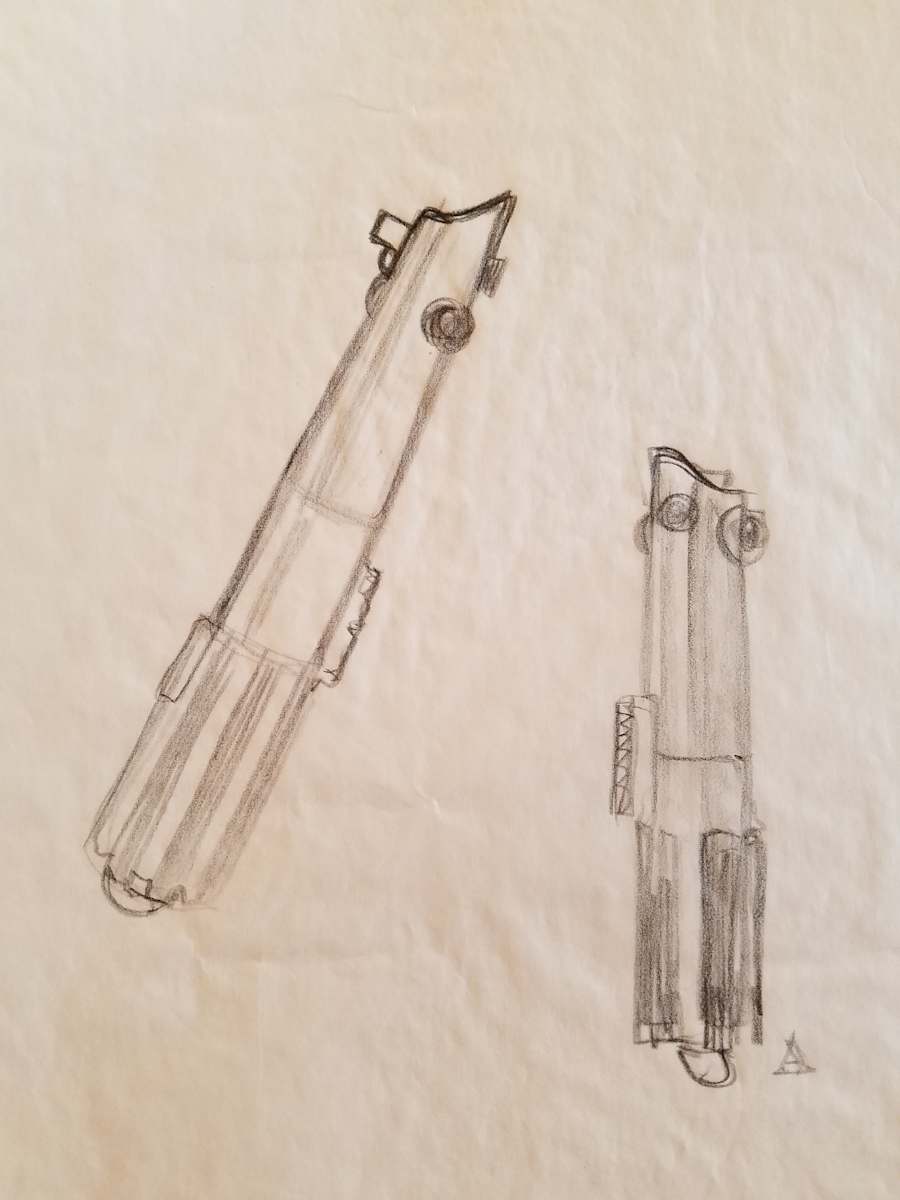 Star Wars Revenge of the Jedi Poster Concept, Lightsaber Study by John Alvin, Image 1.