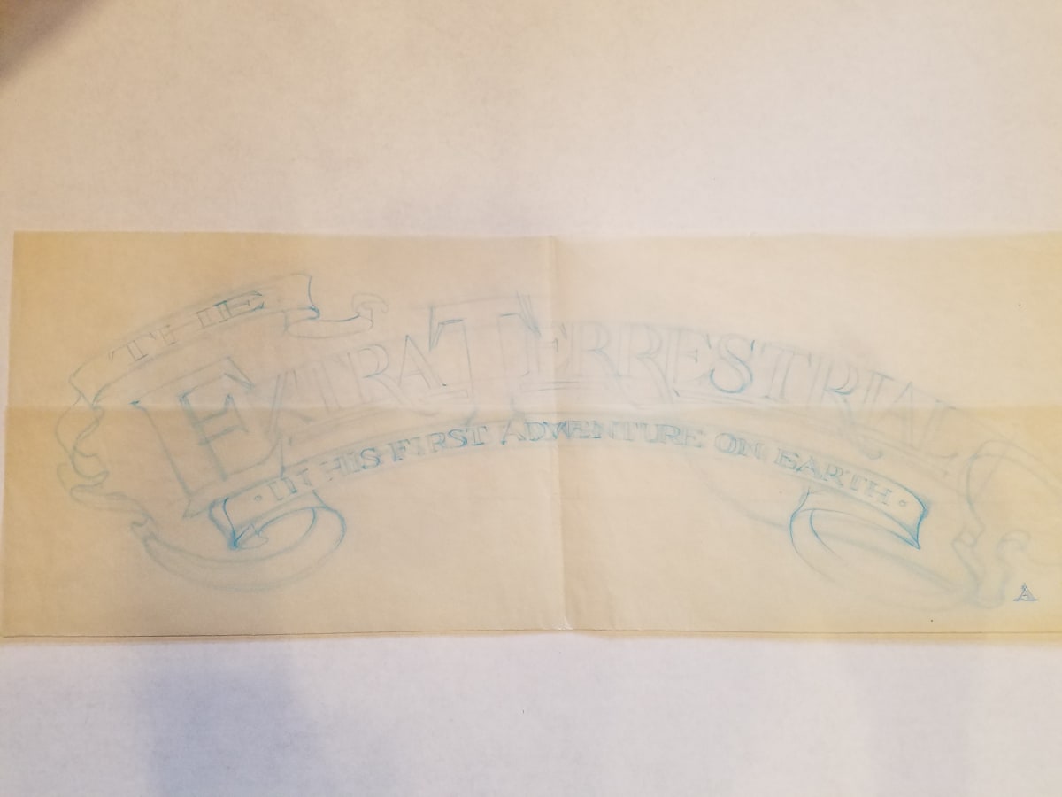 E.T. the Extra-Terrestrial Logo Concept Art, Blue by John Alvin, Image 1.