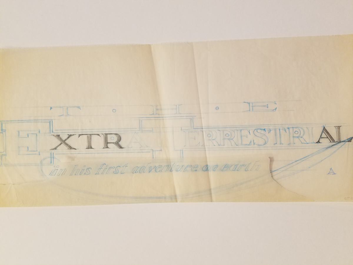 E.T. the Extra-Terrestrial Logo Concept Art,  "XTR AL" by John Alvin, Image 1.