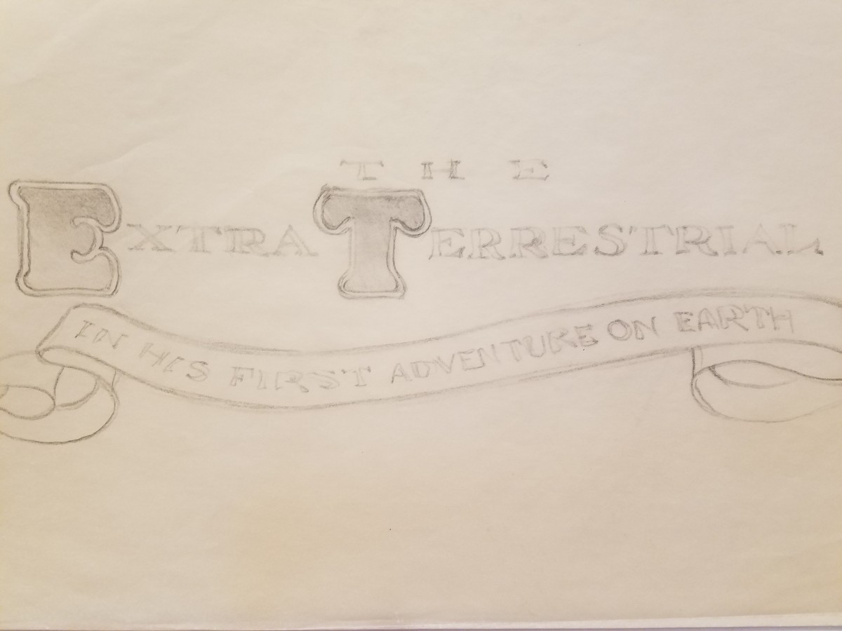 E.T. the Extra-Terrestrial Logo Concept Art, "ET" by John Alvin 
