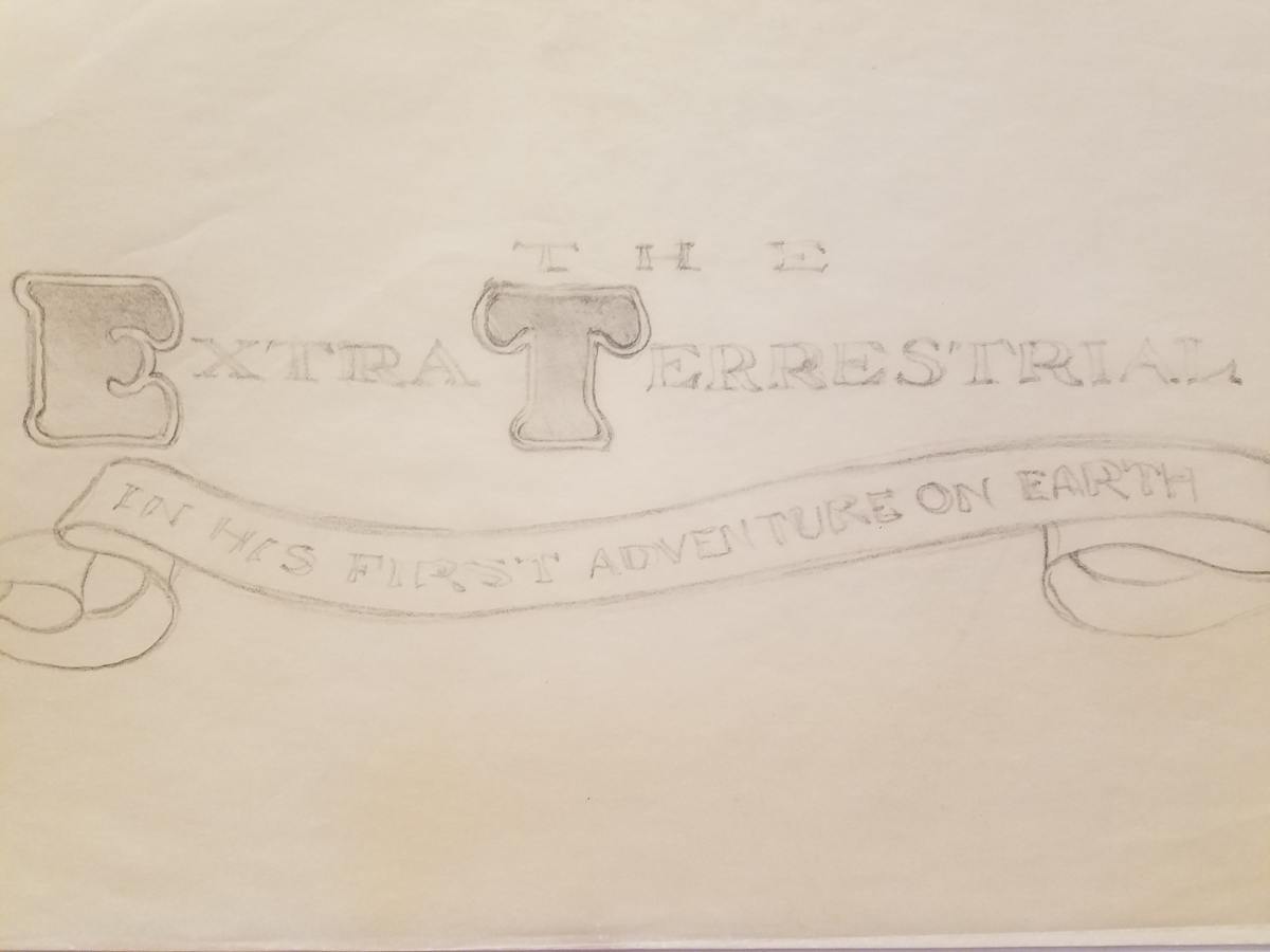 E.T. the Extra-Terrestrial Logo Concept Art, "ET" by John Alvin, Image 1.
