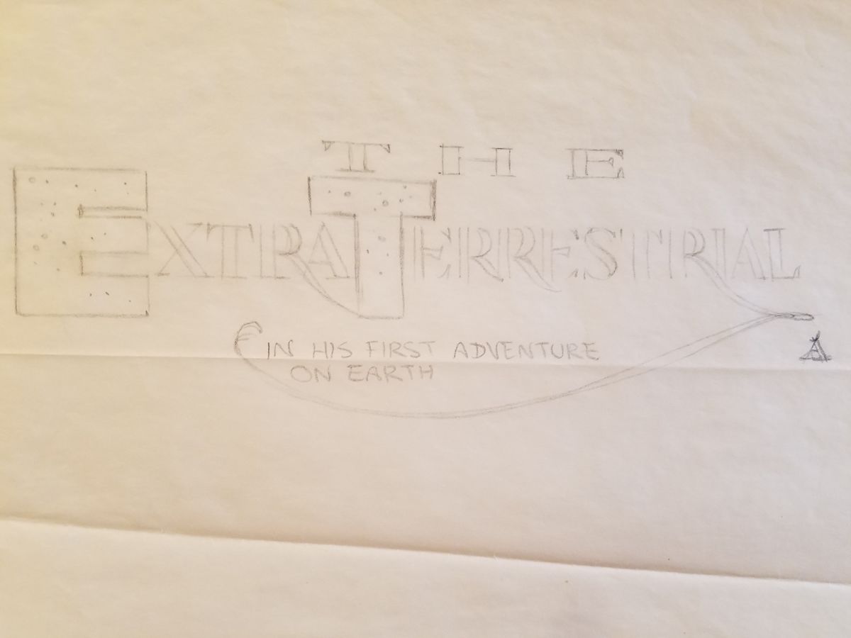 E.T. the Extra-Terrestrial Logo Concept Art, Starry "ET" by John Alvin, Image 1.