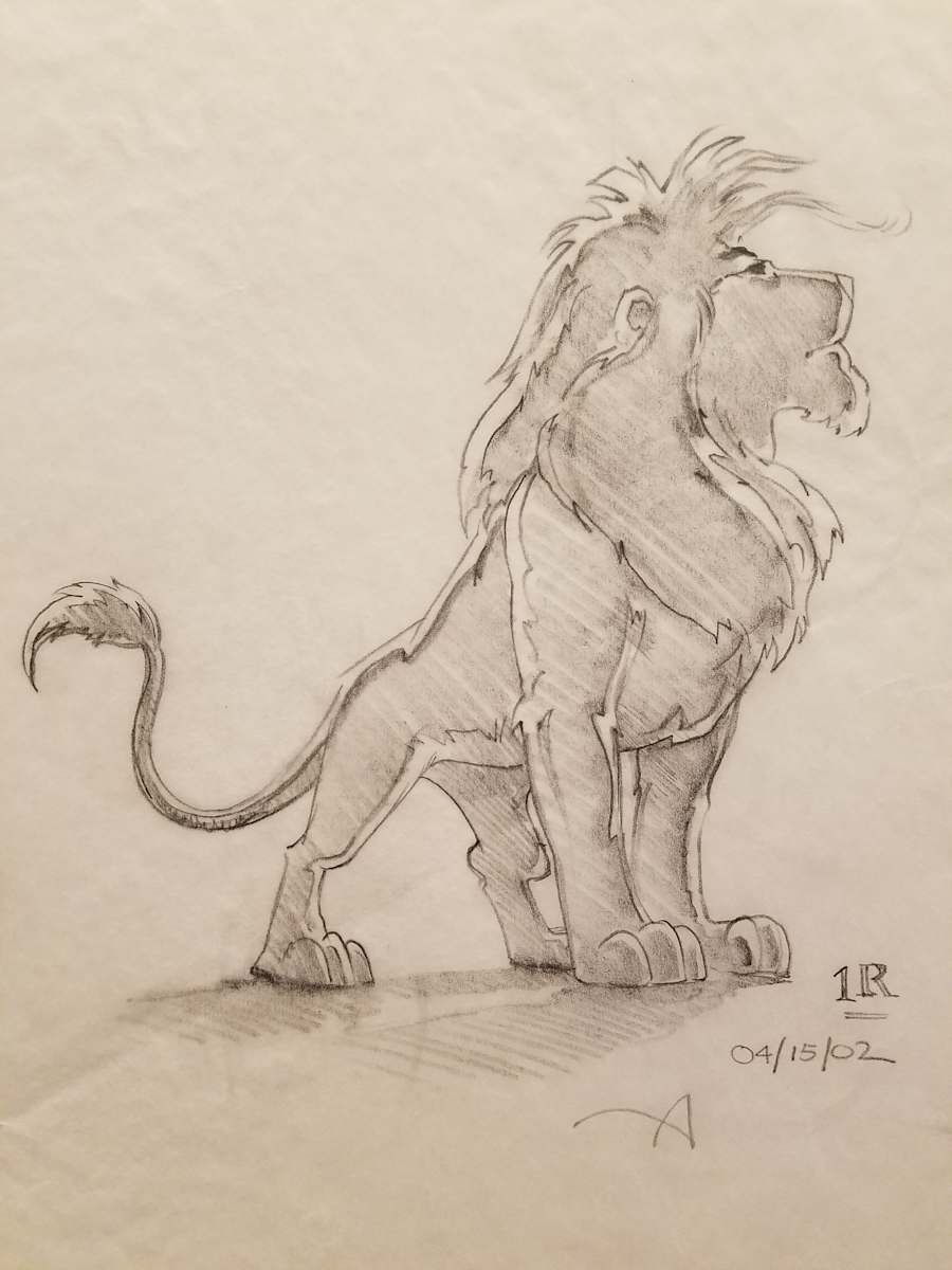 The Lion King IMAX Poster Concept Art, Simba Standing "1R" by John Alvin, Image 1.