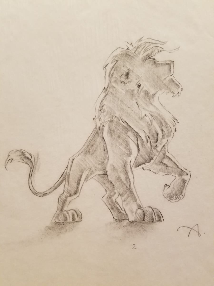 The Lion King  IMAX Poster Concept Art, Simba Raising Front Paw by John Alvin, Image 1.