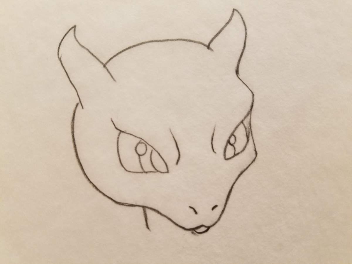 Pokemon: The First Movie Poster Concept, Mewtwo Head Sketch by John Alvin, Image 1.