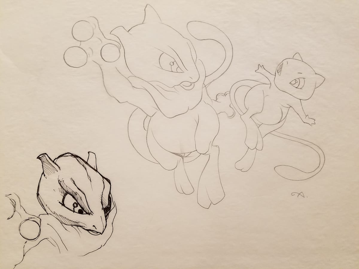 Pokemon: The First Movie Poster Concept, Mew / Mewtwo by John Alvin, Image 1.