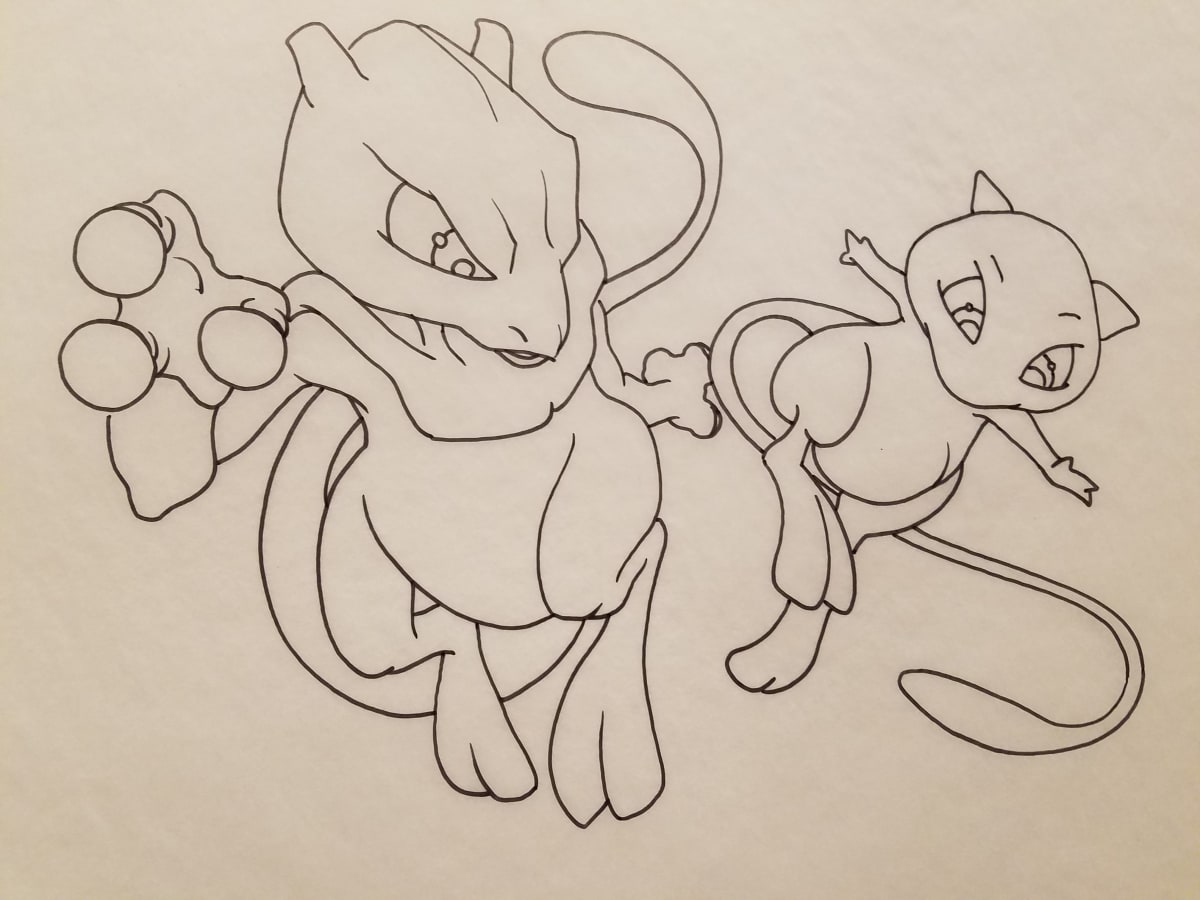 Pokemon: The First Movie Poster Concept, Mew / Mewtwo by John Alvin, Image 1.